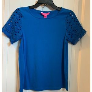 Lilly Pulitzer Lyonne tee, XXS, bluefin